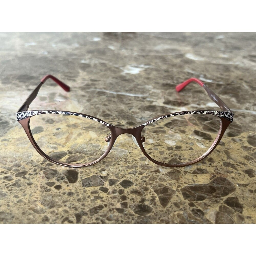 Wittnauer Eyeglasses, Frames Only, Melissa, 52-17-140, Metal, Brown/Leopard
